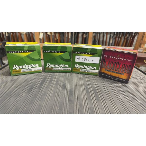 97 Rounds of Ammo - Remington Nitro-Steel and Federal Premium Black Cloud Shot Shells