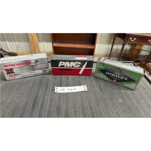 60 Rounds Ammo - Winchester Super X, PMC and Herter's .22-250 Rem 55 Grain Ammunition