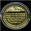 Image 2 : .75oz Franklin Mint PR70 DCAM 24k plated Sterling Silver Round History of the American Presidency G.