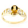 Image 1 : 1.11Ct Champagne Quartz & Diamond 9K Gold Ring (JEW-9141X)