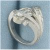 Image 3 : Designer Abstract Design Diamond Ring in 14k White Gold