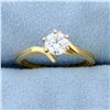Image 1 : Bypass Diamond Solitaire Engagement Ring in 14k Yellow Gold
