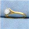 Image 2 : Bypass Diamond Solitaire Engagement Ring in 14k Yellow Gold