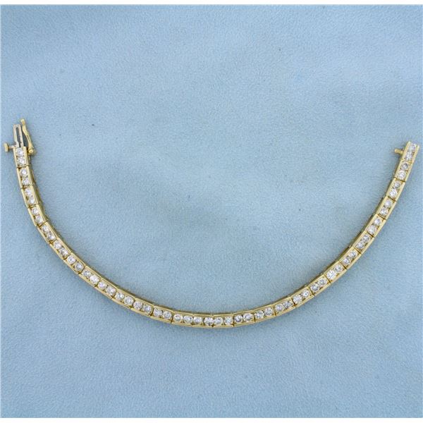 Channel Set 6ct Diamond Line Tennis Bracelet in 14k Yellow Gold