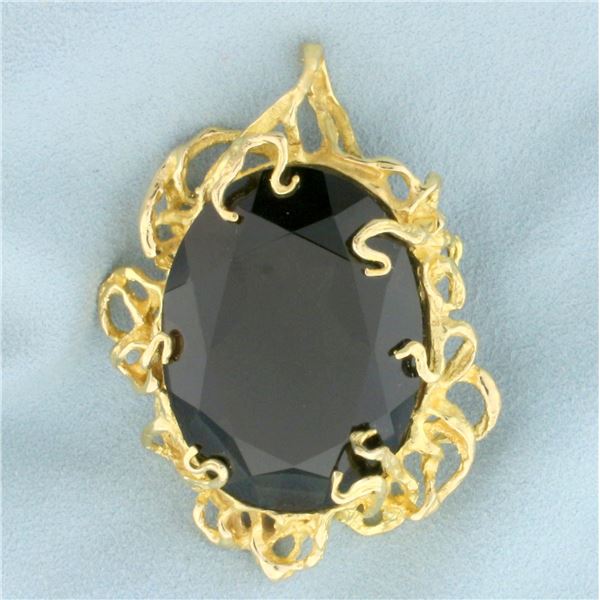 Large Smoky Topaz Statement Pendant in 14K Yellow Gold