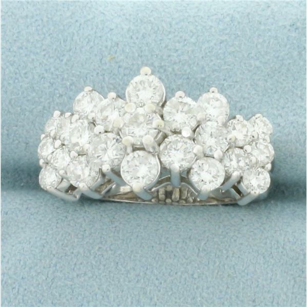 Vintage Diamond Cocktail Ring in 14K White Gold