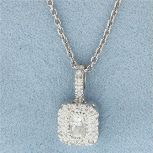 Radiant Diamond Necklace in 14K White Gold