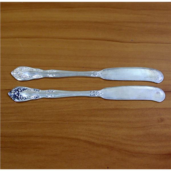 Alvin Chateau Rose Flat Handle Stering Silver Butter Spreaders Set of 2