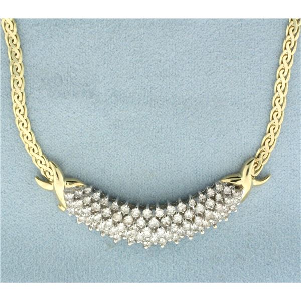 Italian 2.5ct Diamond Necklace in 14k Yellow Gold