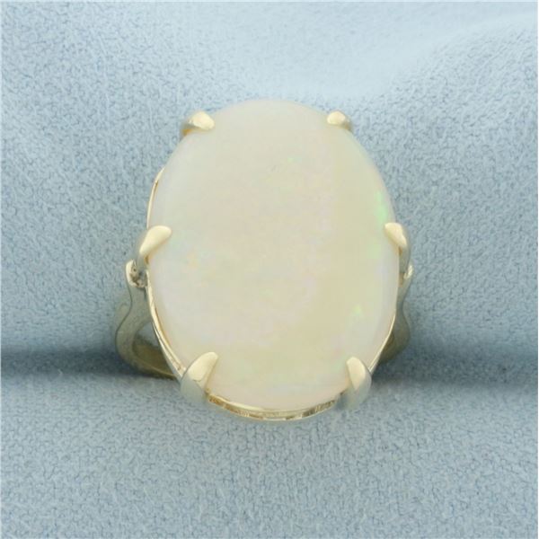 12ct Opal Solitaire Statement Ring in 14k Yellow Gold