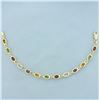 Image 1 : Rainbow Gemstone Bracelet In 14k Yellow Gold
