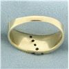 Image 4 : Mens Brushed Finish Diamond Gold Ring in 14k Yellow Gold