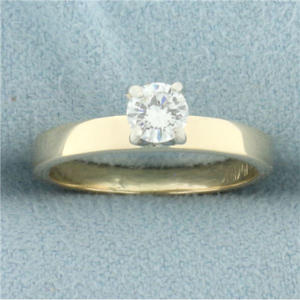 Diamond Solitaire Engagement Ring in 14k Yellow Gold
