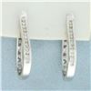 Image 1 : Reversible Diamond Sun Moon Stars Hoop Earrings in 14k White Gold