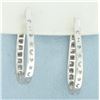 Image 2 : Reversible Diamond Sun Moon Stars Hoop Earrings in 14k White Gold