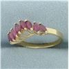 Image 2 : Natural Ruby Wave Design Ring In 14k Yellow Gold