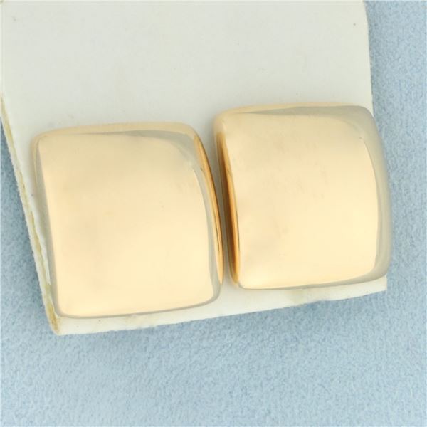 Isabelle Fa Designer Coussinet 20MM Square Minimalist Earrings in 18k Rose Gold