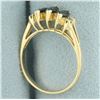 Image 3 : Sapphire and Diamond Ring in 14k Yellow Gold