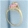 Image 3 : Morganite Heart Ring in 10k Yellow Gold