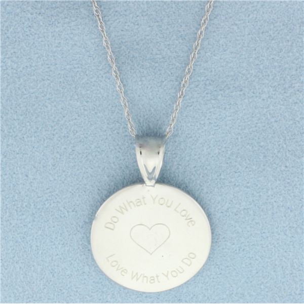 Do What You Love, Love What You Do Necklace in 14k White Gold
