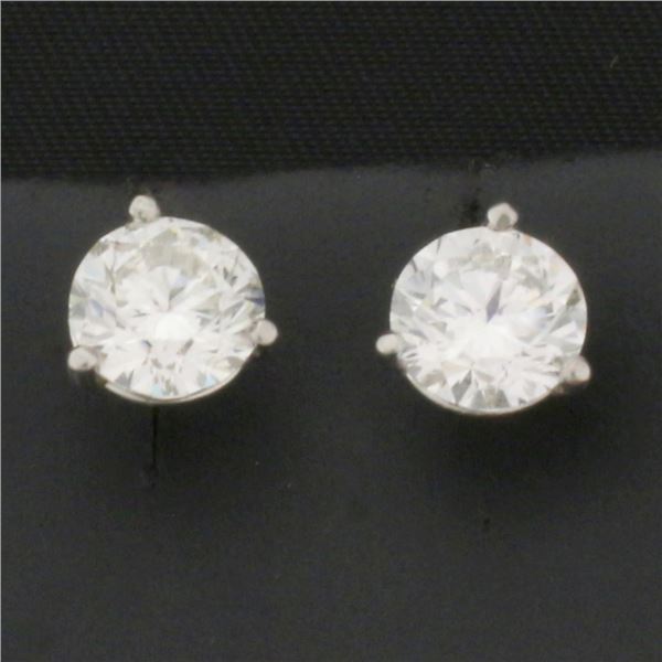 2ct GIA Certified Diamond Stud Earrings in Platinum Settings