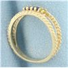 Image 3 : Multi Color Sapphire Rope Design Ring in 14k Yellow Gold