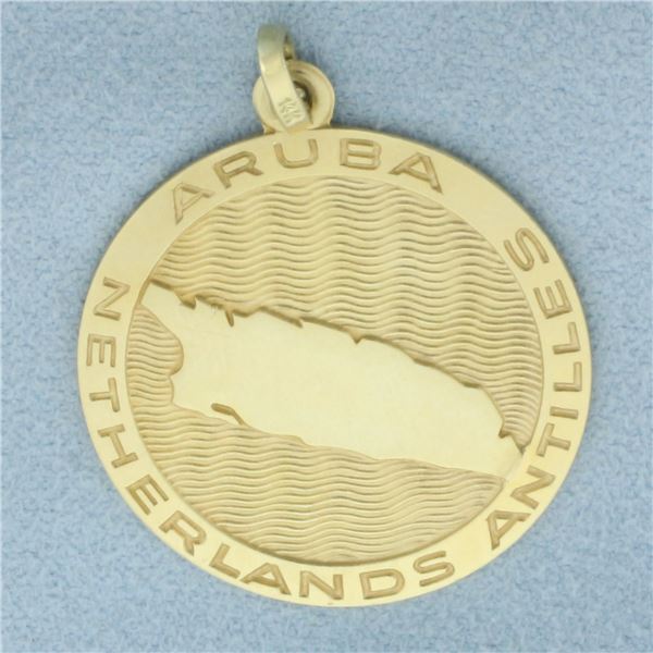 Aruba Netherlands Antilles Divi-Divi Tree Pendant or Charm in 14k Yellow Gold