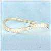 Image 1 : Princess Diamond Wave Design Bangle Bracelet in 18k Yellow Gold