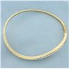 Image 2 : Princess Diamond Wave Design Bangle Bracelet in 18k Yellow Gold