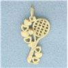 Image 1 : Diamond Cut Racket Pendants in 14k Yellow Gold