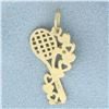 Image 2 : Diamond Cut Racket Pendants in 14k Yellow Gold