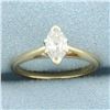 Image 1 : Marquise Diamond Solitaire Engagement Ring in 14k Yellow Gold
