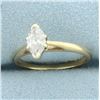 Image 2 : Marquise Diamond Solitaire Engagement Ring in 14k Yellow Gold