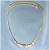 Image 2 : Pave Diamond V Necklace in 14k Yellow Gold