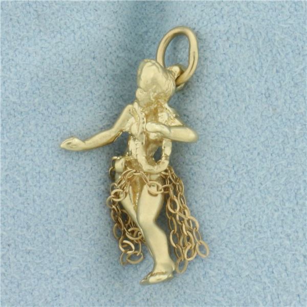 Hula Dancer Charm in 14k Yellow Gold