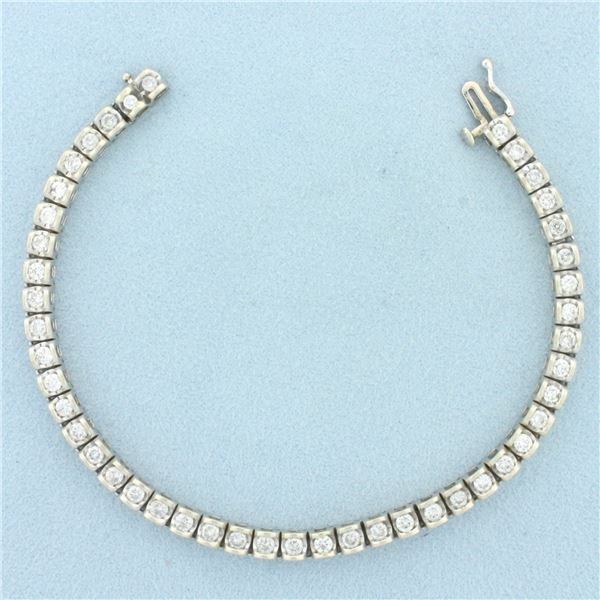 3ct Diamond Tennis Bracelet in 14k White Gold
