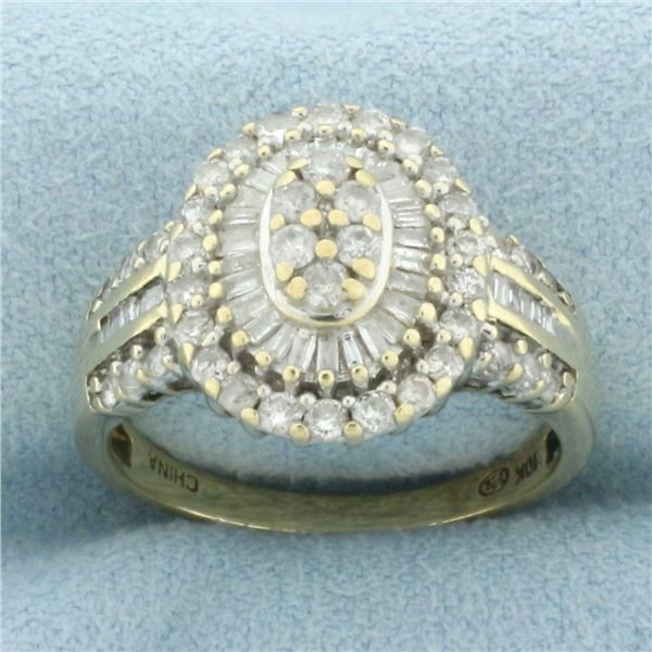 Diamond Target Halo Ring in 10k Yellow Gold