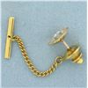 Image 1 : Vintage Diamond Tie Tack Pin in 14k Yellow Gold