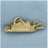 Image 2 : Delta Queen Mechanical Paddle Boat Charm in 14k Yellow Gold