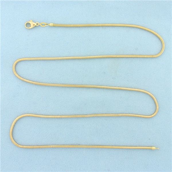Italian 25 Inch Snake Link Chain Necklace in 14k Yellow Gold