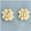 Image 2 : Puffy X Earrings in 14k Yellow Gold