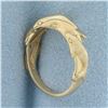 Image 3 : Designer Kabana Large 5 Dolphin Ring in 14k Yellow Gold