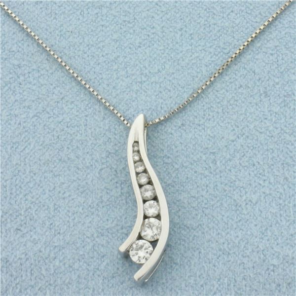 Diamond Journey Necklace in 14k White Gold