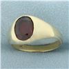 Image 2 : Mens Vintage Lab Ruby Ring in 10k Yellow Gold