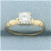 Image 1 : Vintage Diamond Solitaire Engagement Ring in 14k Yellow Gold