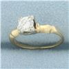 Image 2 : Vintage Diamond Solitaire Engagement Ring in 14k Yellow Gold