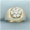 Image 1 : Mens Diamond Target Ring in 14k White Gold