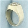 Image 3 : Mens Diamond Target Ring in 14k White Gold