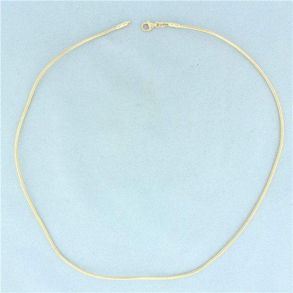 Italian 17 Inch Snake Link Chain Necklace in 14k Yellow Gold