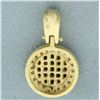 Image 2 : Ruby and Diamond Halo Pendant in 18k Yellow Gold